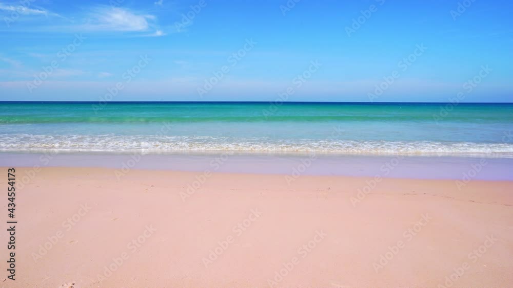 Summer sandy beach Amazing sea clear blue sky and white clouds Wave crashing on sandy shore empty beach at Phuket Thailand, Empty beach after covid-19 Concept Travel and season tour website background Summer sandy beach Amazing sea clear blue sky and white clouds Wave crashing on sandy shore empty beach at Phuket Thailand, Empty beach after covid-19 Concept Travel and season tour website background