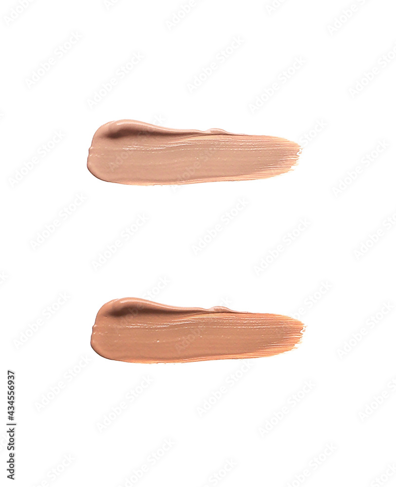 Foundation color sample smeared on white background Foundation color sample smeared on white background
