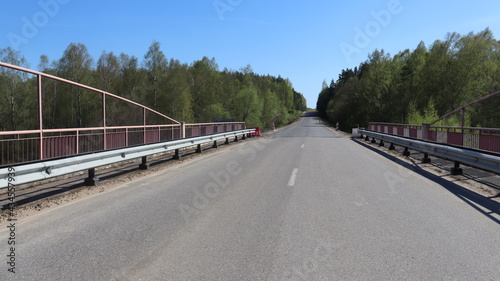 bridge road with traffic symbols in Belarus
