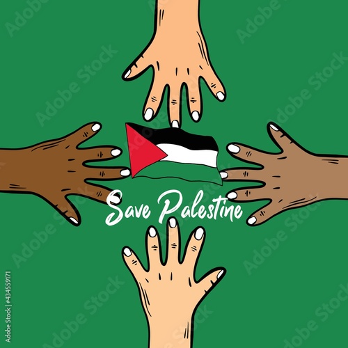 Save palestine typography illustration design template vector