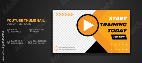 Youtube thumbnail and web banner template Premium Vector