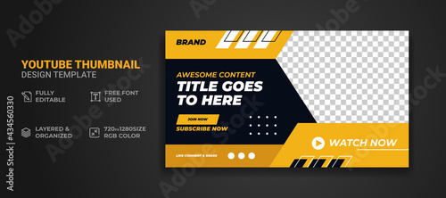 Youtube thumbnail and web banner template Premium Vector