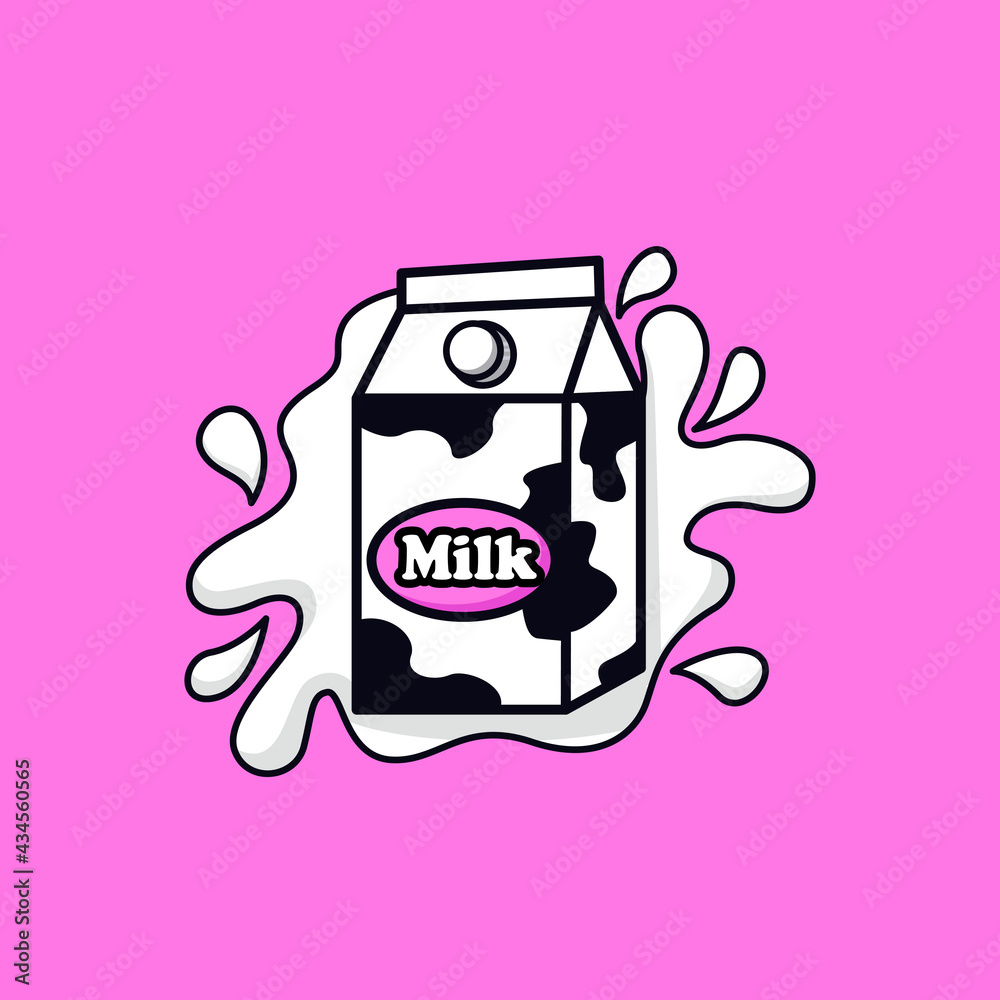 Milk carton cartoon design vector art Milk carton cartoon design vector art