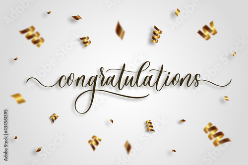 CONGRATULATIONS Hand lettering. Handmade vector calligraphy.