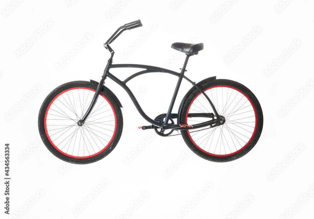 Black Beach Cruiser isolated on white background