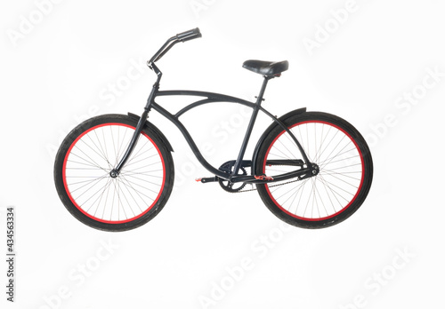 Obraz na płótnie Black Beach Cruiser isolated on white background w salonie