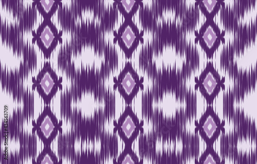 purple and white ikat seamless pattern Geometric ethnic style.Design for background,carpet,mat,wallpaper,clothing,wrapping,Batik,fabric,Vector illustration.