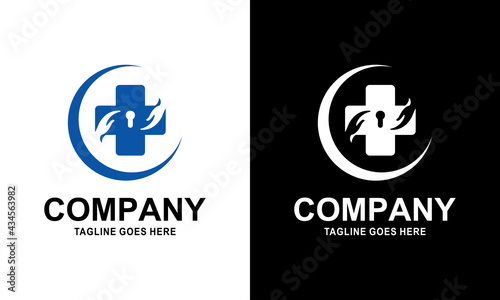 Ilustration vector graphic of Template desain logo farmasi medis