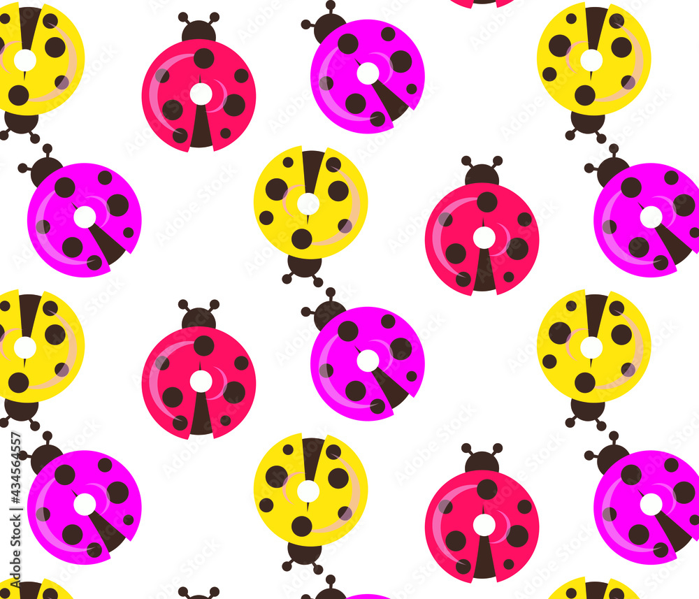 Obraz premium Ladybug seamless pattern vector