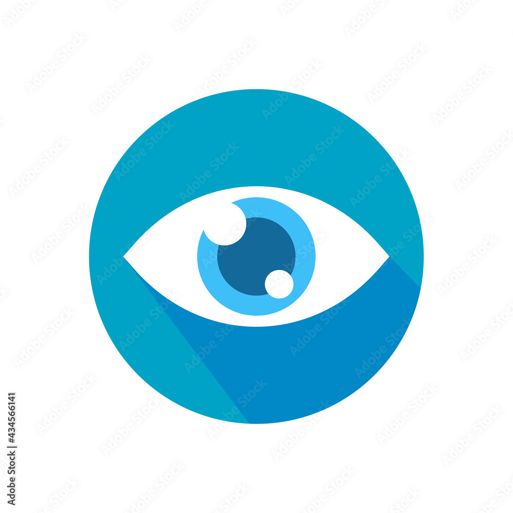 Eye icon. Simple flat eye design Vision care concept Wear glasses for a clear vision. Eye icon. Simple flat eye design Vision care concept Wear glasses for a clear vision.