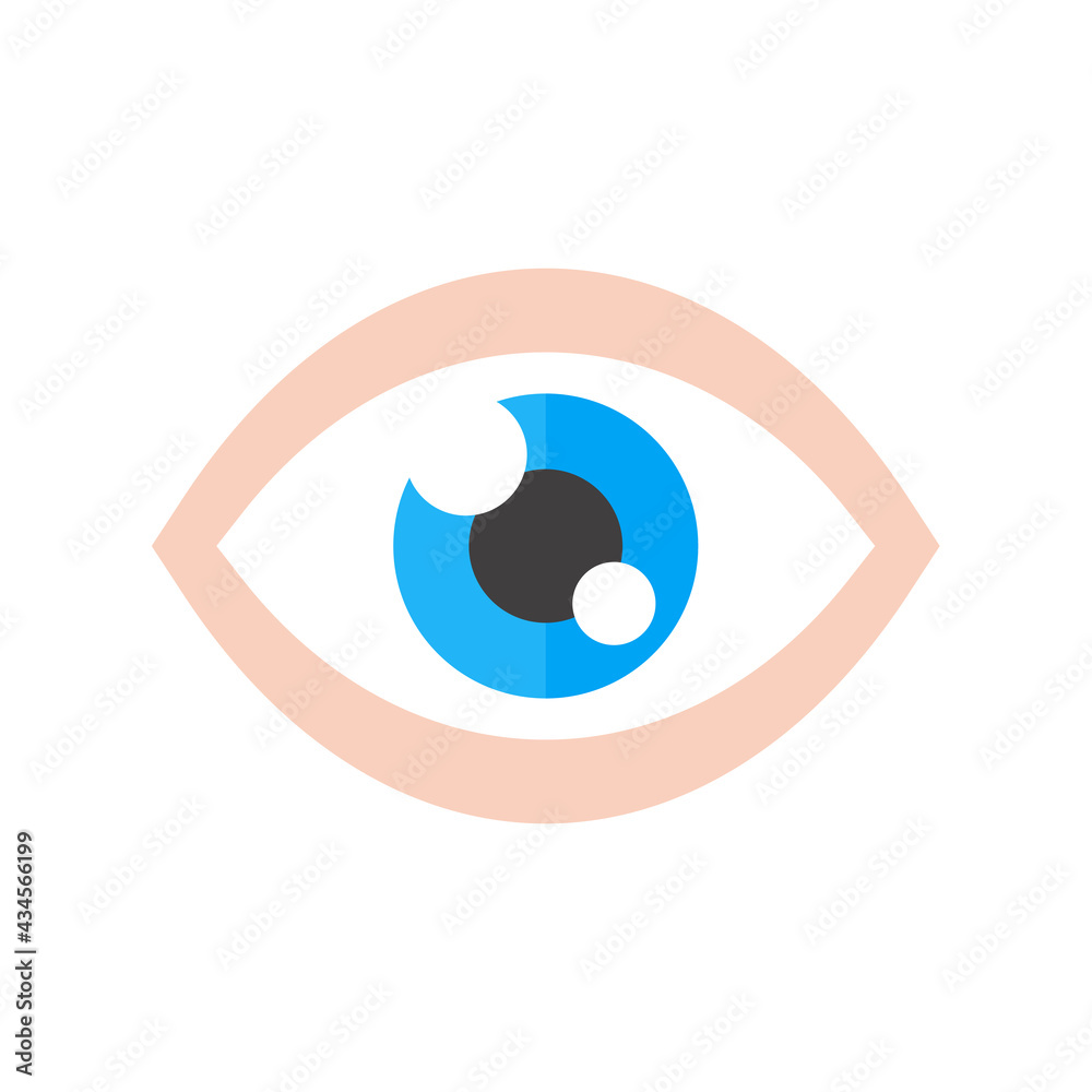 Eye icon. Simple flat eye design Vision care concept Wear glasses for a clear vision. Eye icon. Simple flat eye design Vision care concept Wear glasses for a clear vision.