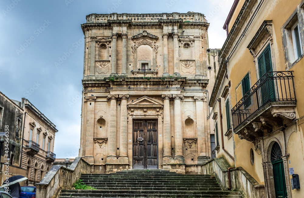 Church of St Agatha in historic part of Noto city, Sicily in Italy
