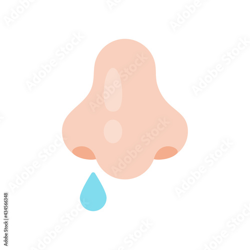 Nose icon. Runny nose The concept of care for patients with viral fever