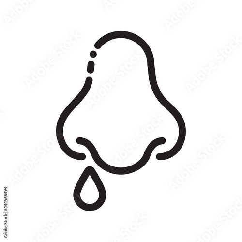 Nose icon. Runny nose The concept of care for patients with viral fever