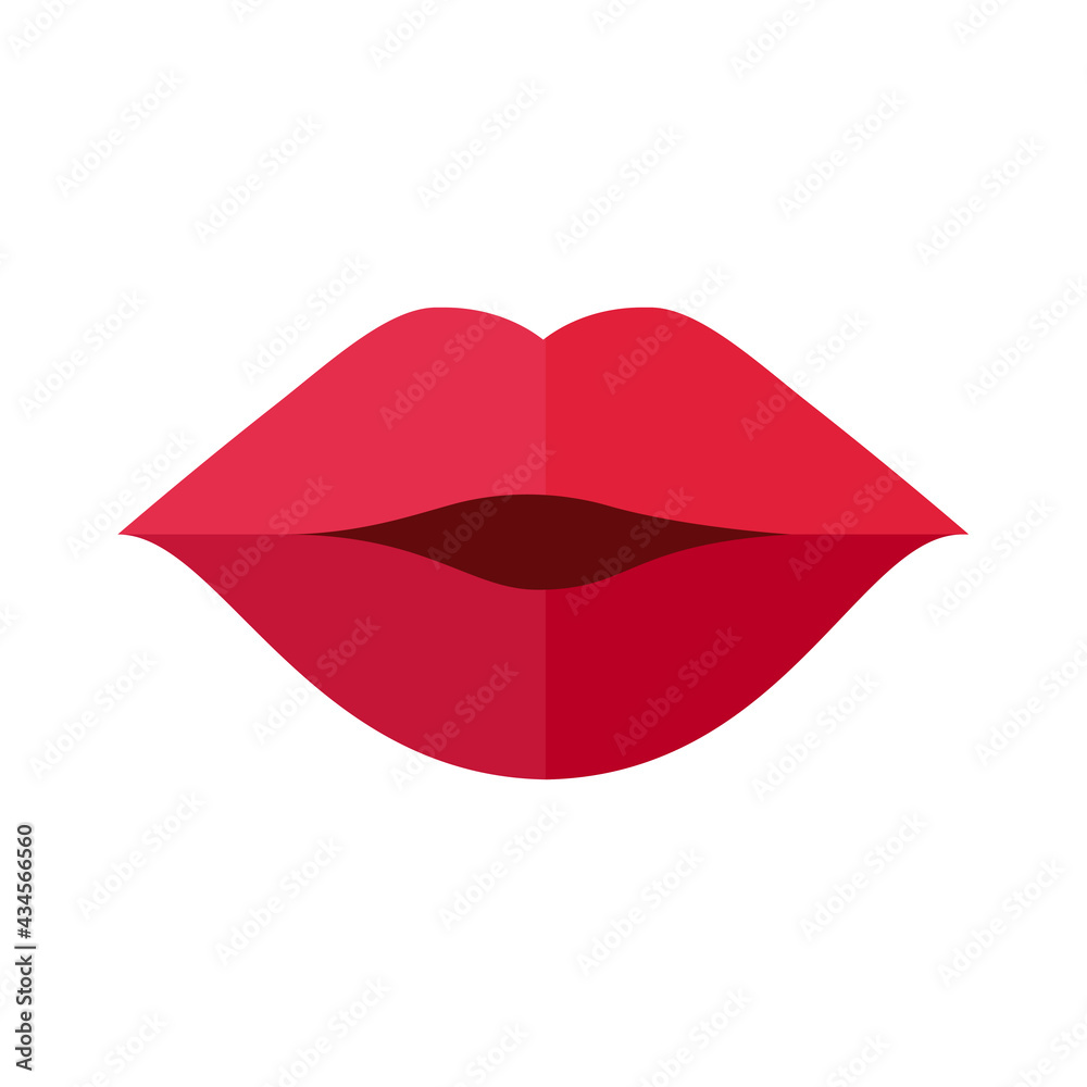 Mouth icon. Lips that open their mouth until they see teeth and tongue inside the mouth. Mouth icon. Lips that open their mouth until they see teeth and tongue inside the mouth.
