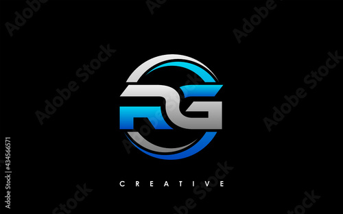 RG Letter Initial Logo Design Template Vector Illustration photo