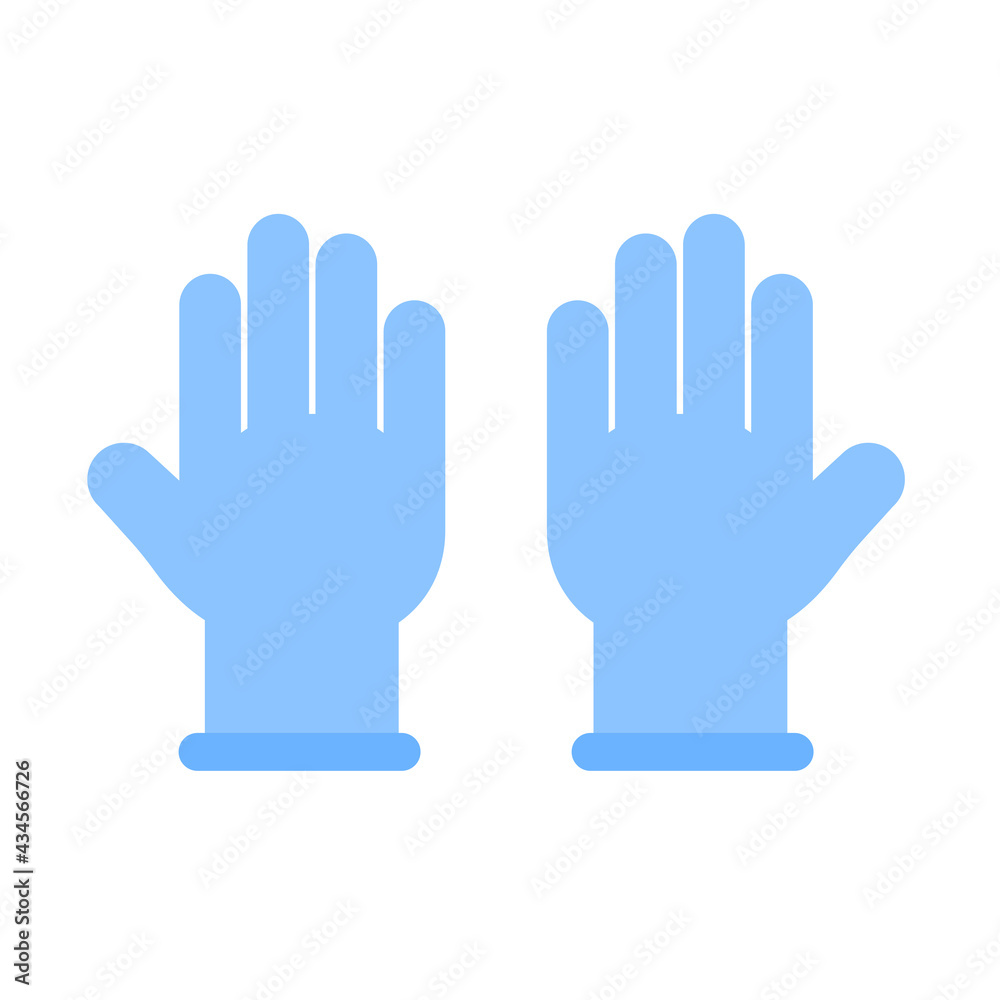 Hand icon. Cartoon hand wearing gloves to prevent virus The concept of hand washing kills bacteria Hand icon. Cartoon hand wearing gloves to prevent virus The concept of hand washing kills bacteria