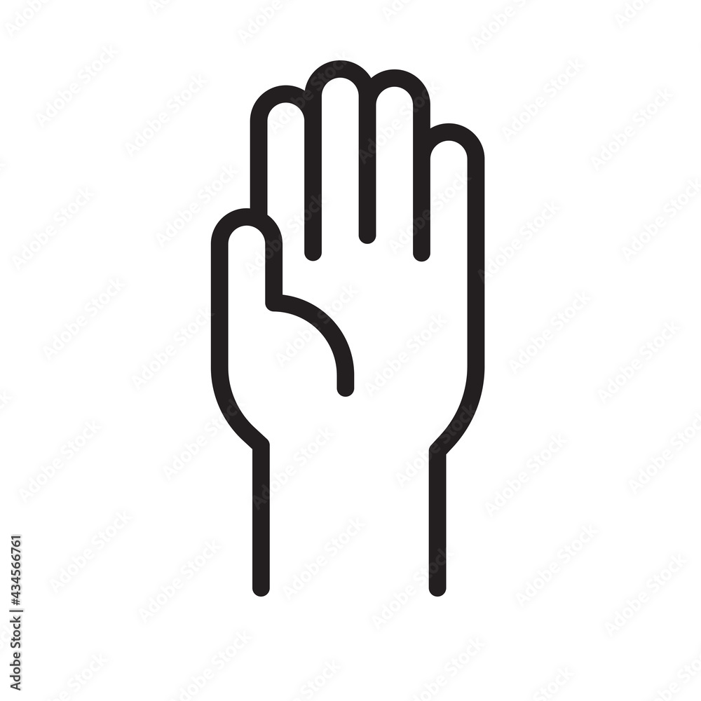 Obraz premium Hand icon. Cartoon hand wearing gloves to prevent virus The concept of hand washing kills bacteria
