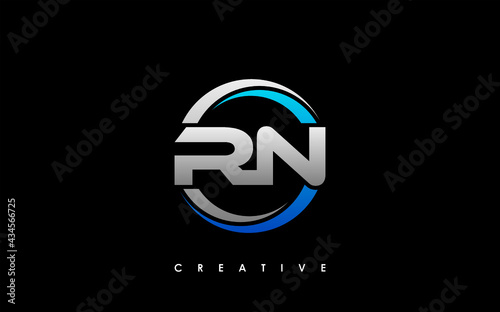 RN Letter Initial Logo Design Template Vector Illustration photo
