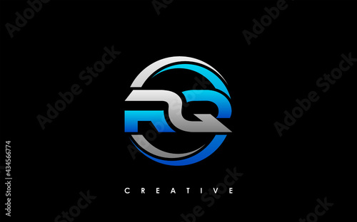 RQ Letter Initial Logo Design Template Vector Illustration