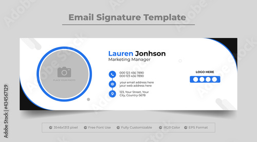 Email signature or email footer template for corporate businessman