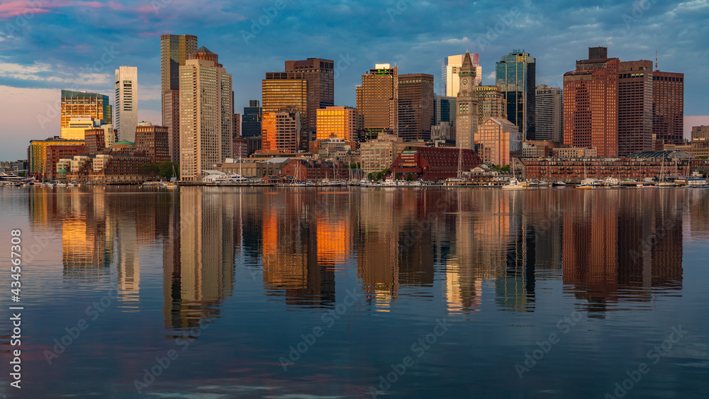 Massachusetts-Boston harbor and skyline