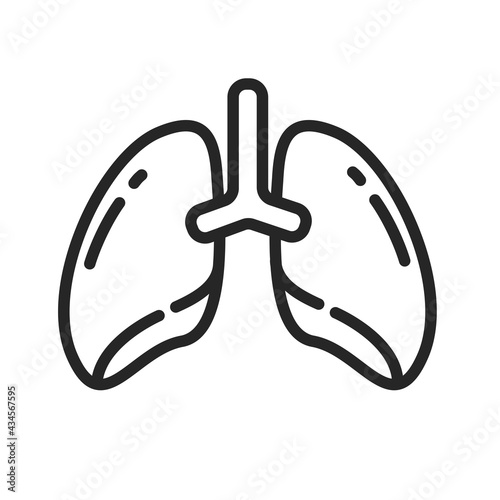 Lung icon. Lungs help to breathe oxygen into the human body. Body care concept
