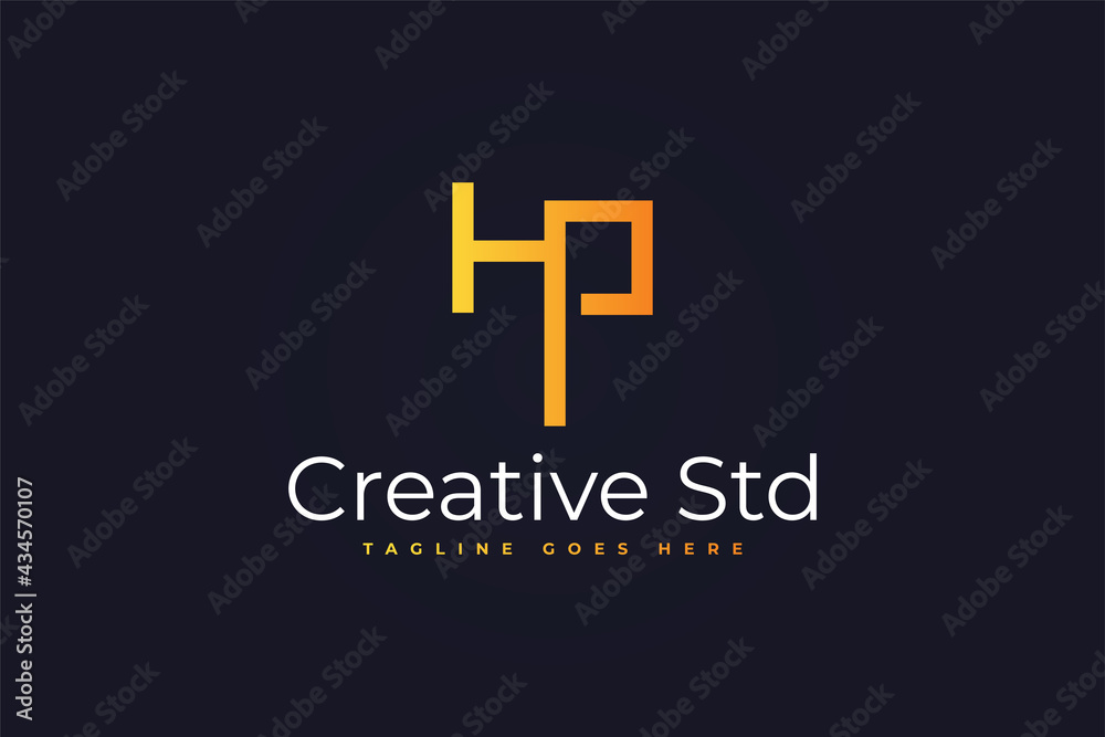 Initial Letter H and P Logo in Orange Gradient. HP Logo Usable For Business or Identity Logos. Vector graphic design template element Initial Letter H and P Logo in Orange Gradient. HP Logo Usable For Business or Identity Logos. Vector graphic design template element