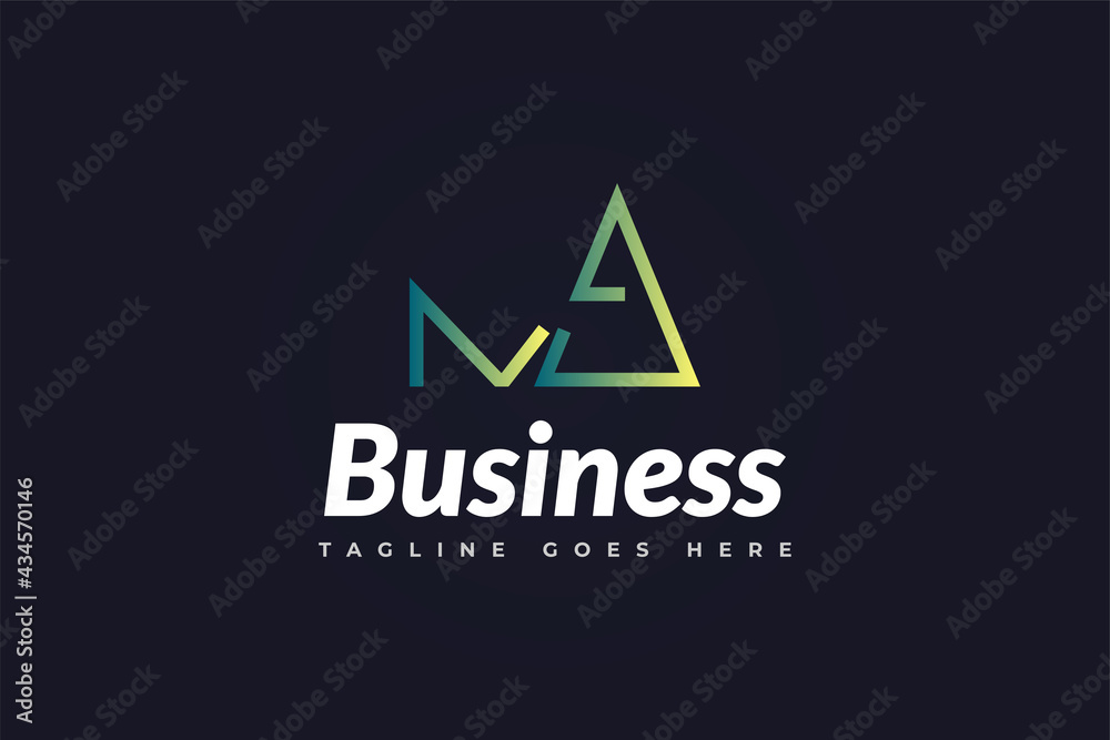 Initial Letter N and A Logo in Green Gradient. NA Logo Usable For Business or Identity Logos. Vector graphic design template element Initial Letter N and A Logo in Green Gradient. NA Logo Usable For Business or Identity Logos. Vector graphic design template element