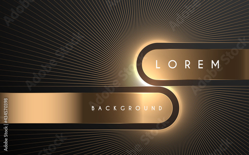 Abstract golden lines and shapes background