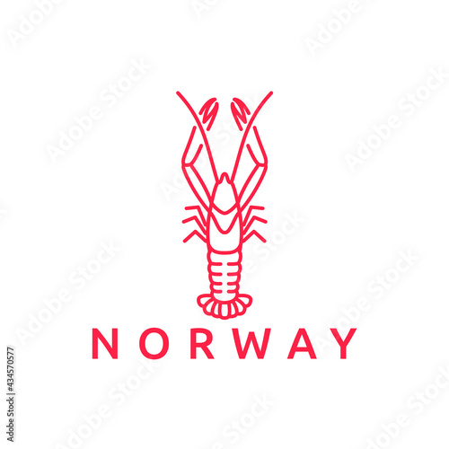 langoustine Norway lobster line art seafood logo design inspiration © Roossoo