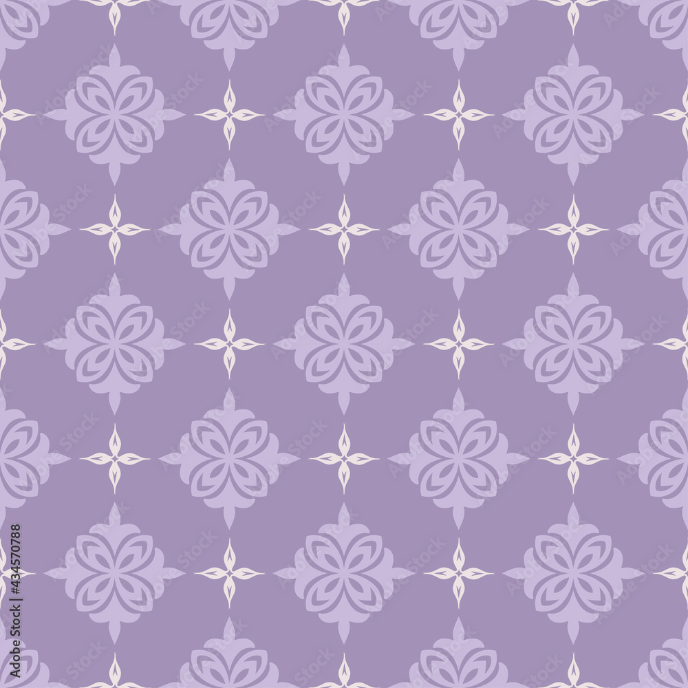 Stylish background pattern with simple decorative ornament on purple background, wallpaper. Seamless pattern, texture. Vector image Stylish background pattern with simple decorative ornament on purple background, wallpaper. Seamless pattern, texture. Vector image