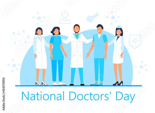 National doctors day concept vector. Medical, healthcare event is celebrated