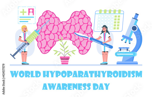 World hypoparathyroidism day concept vector. Medical, health care event
