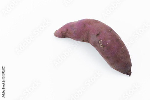 Japanese burned potatoes on white background