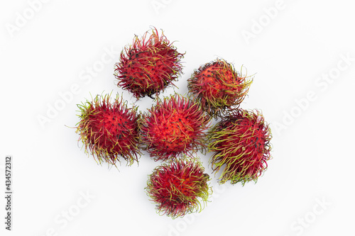 Rambutan on white background