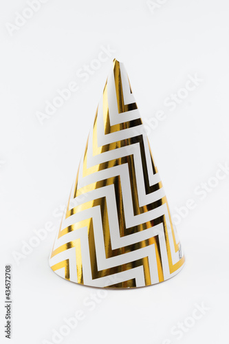 Happy New Year party hat on white background.