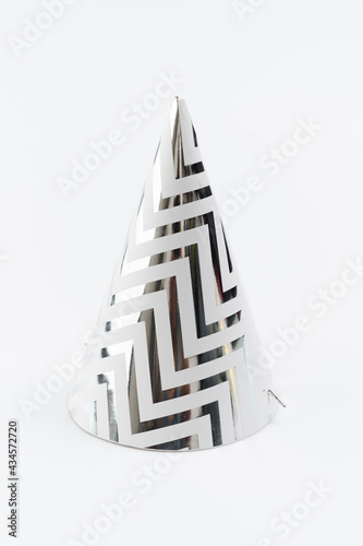 Happy New Year party hat on white background.