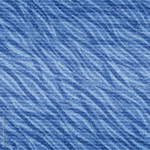 Denim seamless pattern. Indigo texture. Blue distress background. Repeated modern fabric. Abstract degrade patterns. Repeating faded effect creative printing. Marks design mottled jeans. Vector