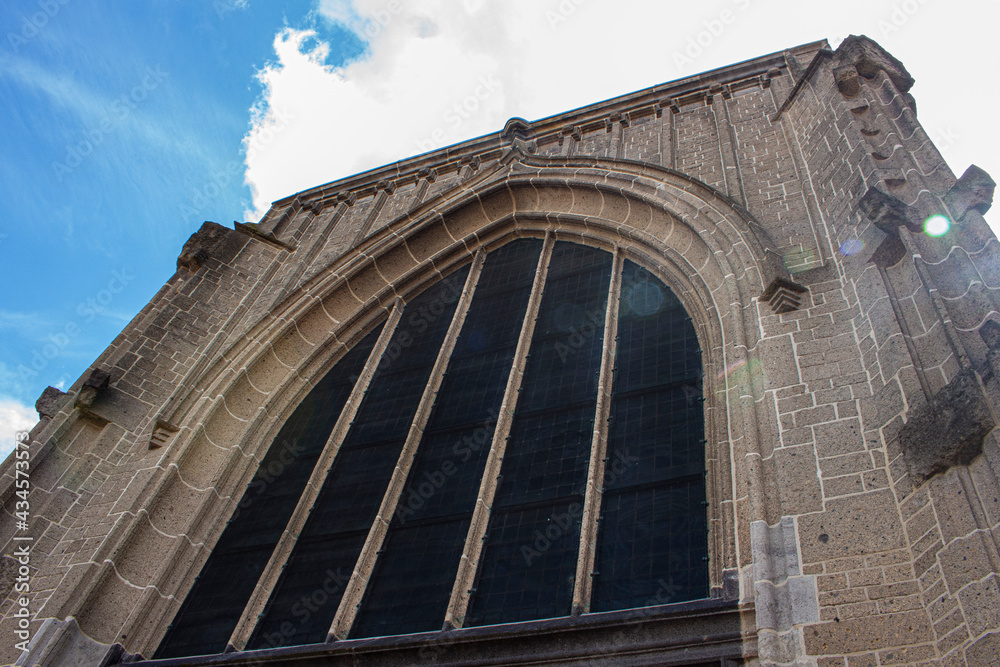the facade of a church