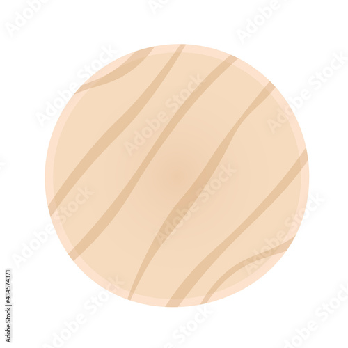 Empty wooden cutting board on white background. Kitchen tools, vector illustration