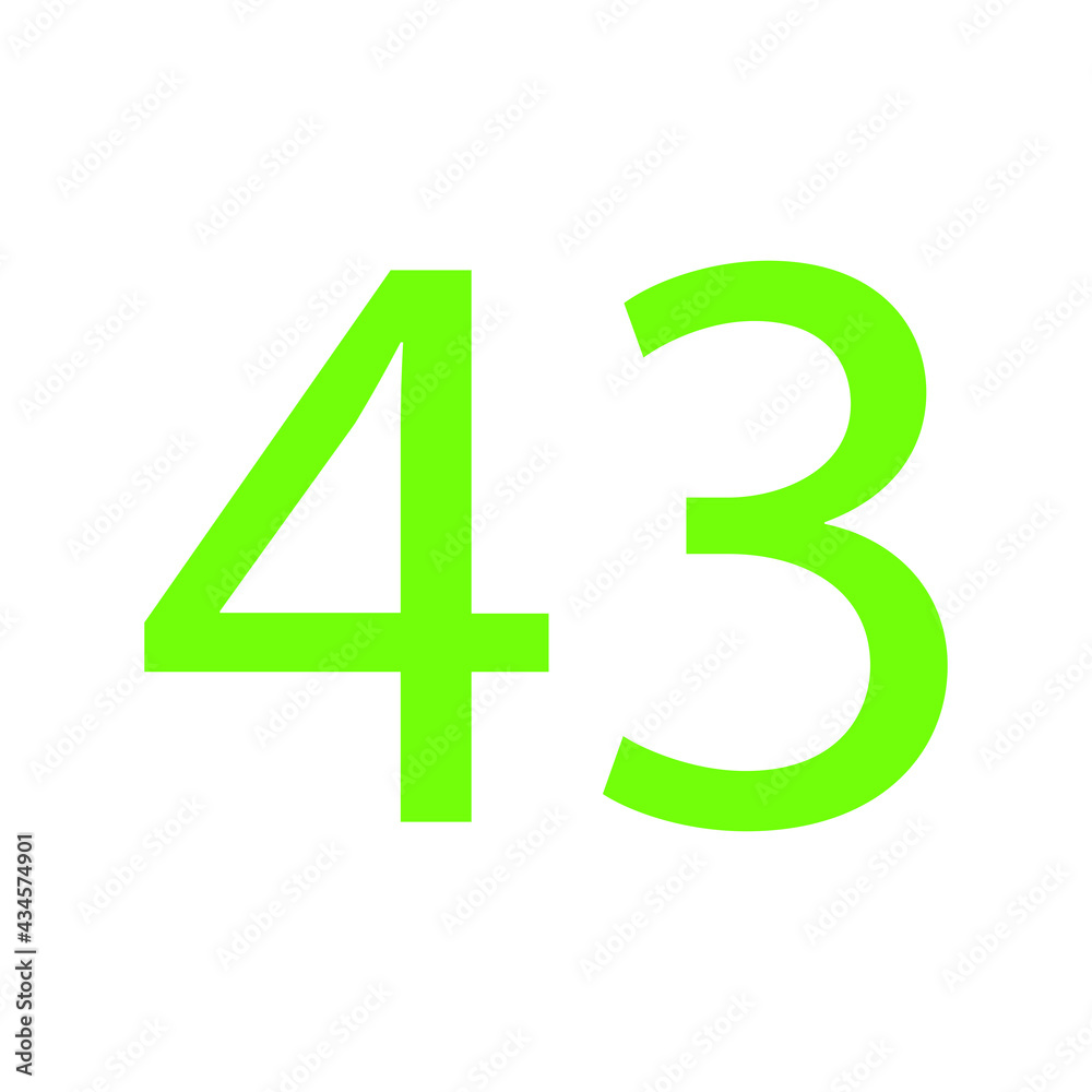Obraz premium 43 NUMBER SIMPLE CLIP ART VECTOR ILLUSTRATION