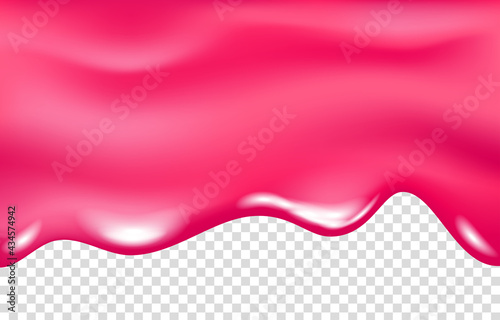Flowing cherry or raspberries pink jam.