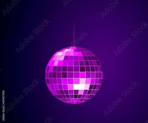 Vector mirror disco ball. nightclub object, nightlife and bright and party. vector illustration