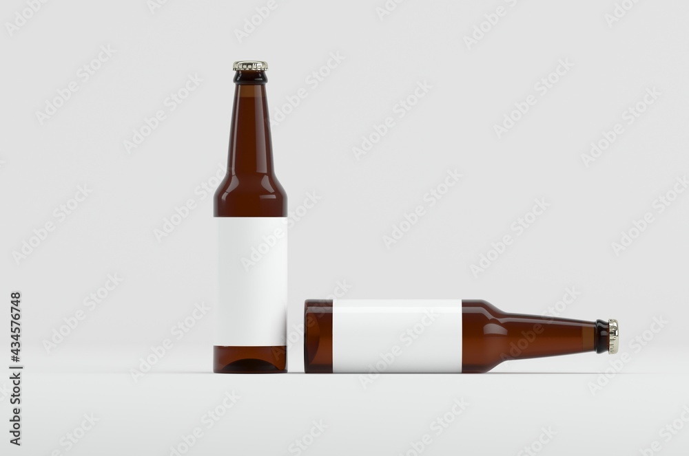 Beer Bottle Mockup 3D Illustration Beer Bottle Mockup 3D Illustration