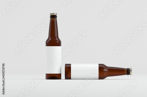 Beer Bottle Mockup 3D Illustration
