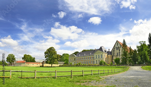 Abbaye de Vaucelles, France. The Cistercian Abbey of Vaucelles was founded in 1131. It is located about 13 kilometers south-west of Cambrai (Northern Department), in the valley of the Scheldt. photo