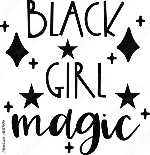 Black girl magic, black woman vector illustration