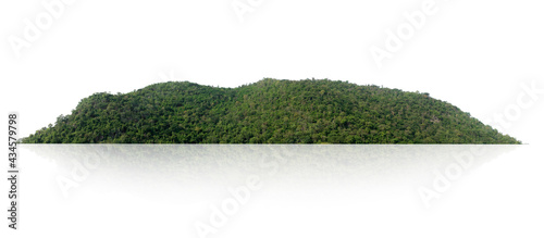 panorama mountain with tree isolate on white background