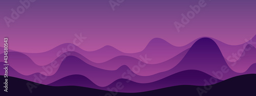 Abstract soft background color gradient. Purple and pink bg with mountains